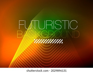 Neon color square shape lines abstract background. Shiny magic energy and motion concept, vector abstract wallpaper background