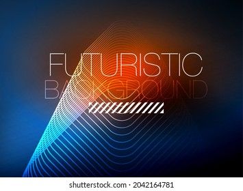 El color de las líneas cuadradas de forma de color neón es el fondo abstracto. Energía mágica brillante y concepto de movimiento, fondo de fondo de fondo vectorial abstracto