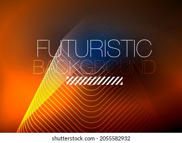 Neon color square shape lines abstract background. Shiny magic energy and motion concept, vector abstract wallpaper background