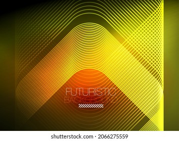 El color de las líneas cuadradas de forma de color neón es el fondo abstracto. Energía mágica brillante y concepto de movimiento, fondo de fondo de fondo vectorial abstracto