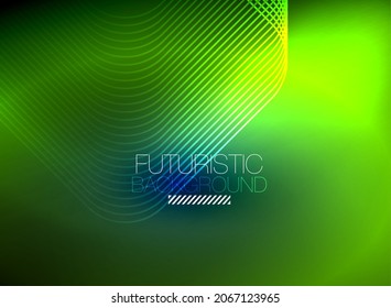 Neon color square shape lines abstract background. Shiny magic energy and motion concept, vector abstract wallpaper background