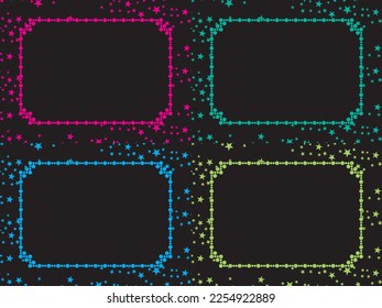 neon color star frame set