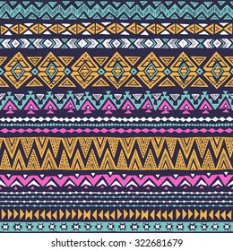 neon color tribal Navajo seamless pattern. aztec abstract geometric print. ethnic hipster backdrop. It can be used for wallpaper,  web page background, fabric, paper, postcards. hand drawn.