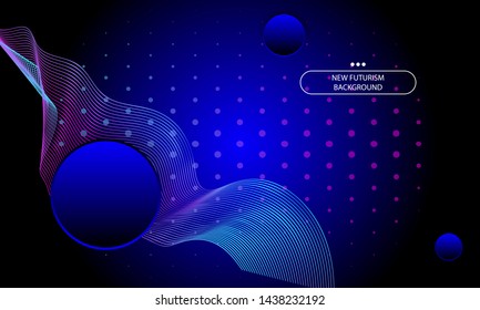 Neon color vector background with bright light planets and stars cosmos banner