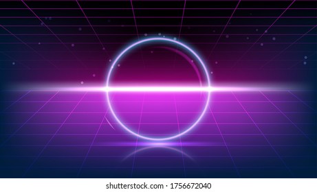 Neon color virtual reality space background CYBERPUNK