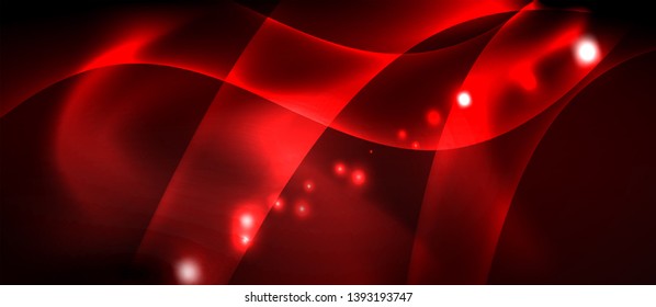 Neon color wave lines abstract background, magic techno futuristic light, vector