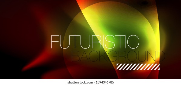 Neon color wave lines abstract background, magic techno futuristic light, vector