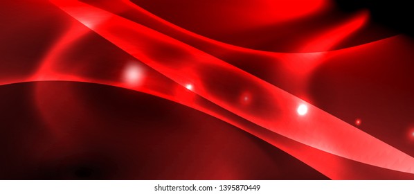 Neon color wave lines abstract background, magic techno futuristic light, vector