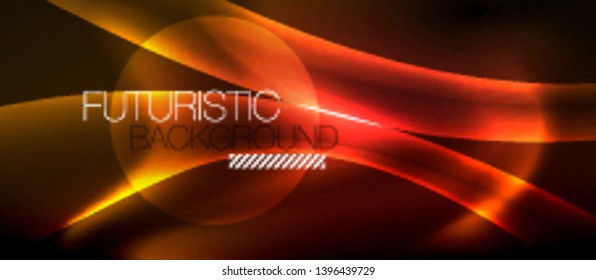 Neon color wave lines abstract background, magic techno futuristic light, vector