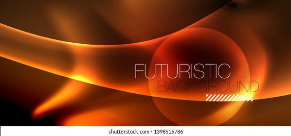 Neon color wave lines abstract background, magic techno futuristic light, vector