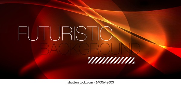 Neon color wave lines abstract background, magic techno futuristic light, vector