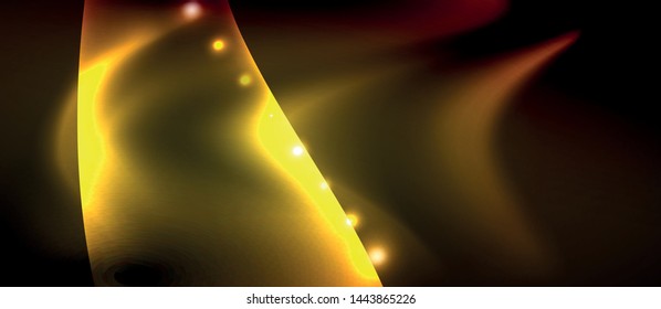 Neon color wave lines abstract background, magic techno futuristic light, vector