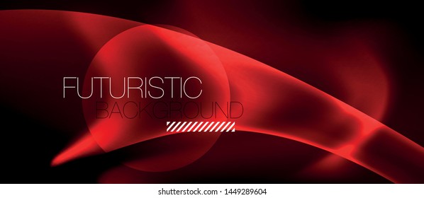 Neon color wave lines abstract background, magic techno futuristic light, vector