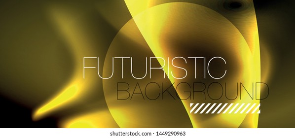 Neon color wave lines abstract background, magic techno futuristic light, vector