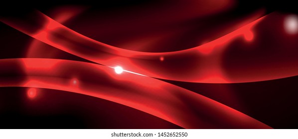 Líneas de onda de color neón fondo abstracto, luz mágica tecno futurista, vector