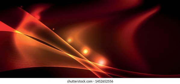 Neon color wave lines abstract background, magic techno futuristic light, vector