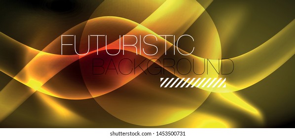 Neon color wave lines abstract background, magic techno futuristic light, vector