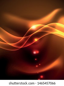 Neon color wave lines abstract background, magic techno futuristic light, vector