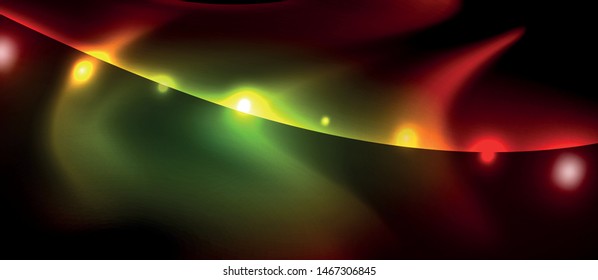 Líneas de onda de color neón fondo abstracto, luz mágica tecno futurista, vector