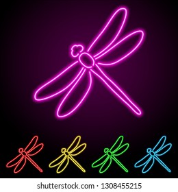 neon colored dragonfly 