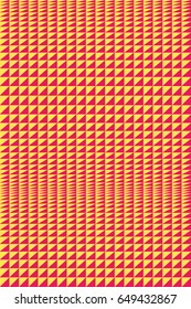 neon colored op-art poster background of triangles.