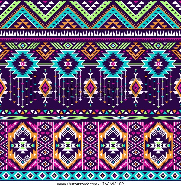 Neon Colored Tribal Vector Seamless Navajo Stock Vector (Royalty Free ...