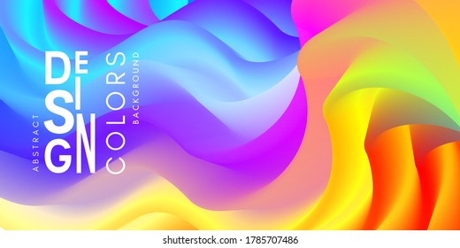 Neon colorful abstract background with flowing colors. Vector illustration in modern blend motion texture.