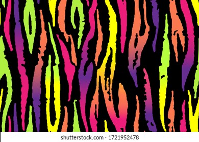 
Neon, colorful, bright summer, rainbow striped pattern. Seamless pattern for wallpaper, fabric, interior decoration, packaging, clothes.