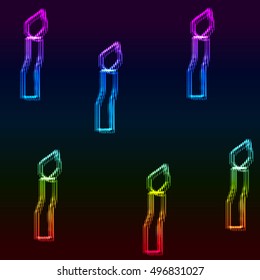Neon colorful candles seamless vector background