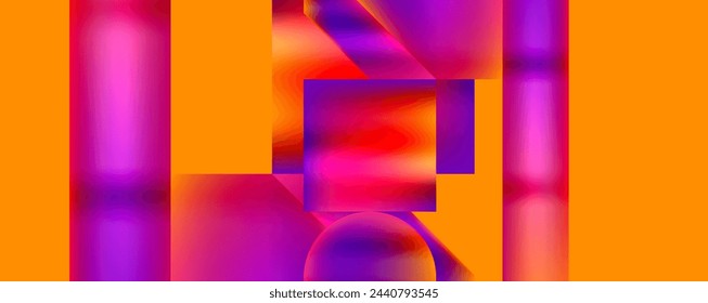 Formas geométricas coloridas de neón. Ilustración vectorial para fondo de pantalla, banner, fondo, tarjeta, ilustración de libro, página de destino