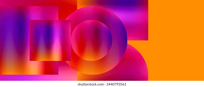 Neon colorful geometric shapes. Vector Illustration For Wallpaper, Banner, Background, Card, Book Illustration, landing page