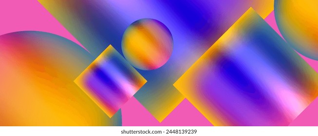 Neon colorful geometric shapes. Vector Illustration For Wallpaper, Banner, Background, Card, Book Illustration, landing page