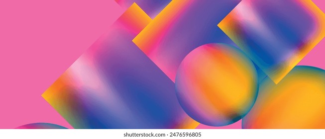 Neon colorful geometric shapes. Vector Illustration For Wallpaper, Banner, Background, Card, Book Illustration, landing page