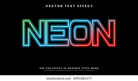 Neon Färbung Leuchten editierbare Text Effekt Vorlage