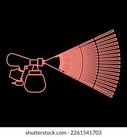 Neon coloring machine Painting tool in hand red color vector illustration image flat style