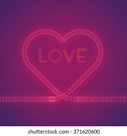 Neon colors love in Heart background