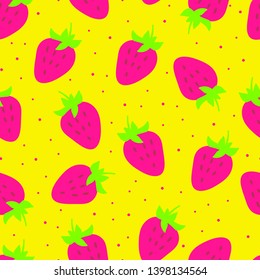 Neon colors strawberry seamless pattern