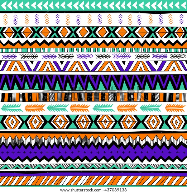 Neon Colors Tribal Vector Seamless Pattern Stock Vector (Royalty Free ...