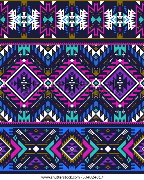 Neon Colors Tribal Vector Seamless Pattern Stock Vector (Royalty Free ...