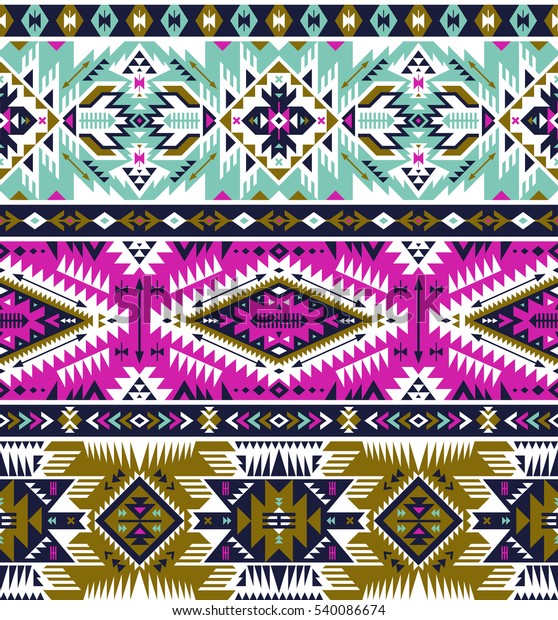 Neon Colors Tribal Vector Seamless Navajo Stock Vector (Royalty Free ...