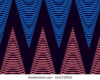 Neon cones sci-fi vector abstract illustration.