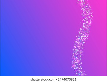 Neon Confetti. Digital Design. Blue Light Effect. Glare Concept. Transparent Background. Carnaval Paper. 3d Birthday Cristals. Cristal Dust. Purple Neon Confetti