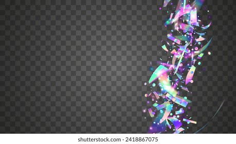 Neon Confetti. Glare Pattern. Cristal Dust. Festive Effect. Modern Poster. Pink Laser Sparkle. Light Surprise Explosion. Unicorn Tinsel. Blue Neon Confetti