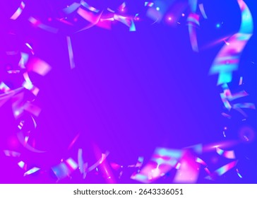 Neon Confetti. Retro Sparkle. Carnival Background. Abstract Tinsel. Explosion Effect. Rainbow Poster. Pink Happy Glitter. Art Christmas Explosion. Blue Neon Confetti