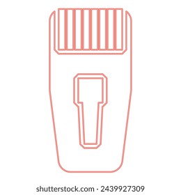 Neon connector RJ-45 connecter ethernet rj45 internet red color vector illustration image flat style