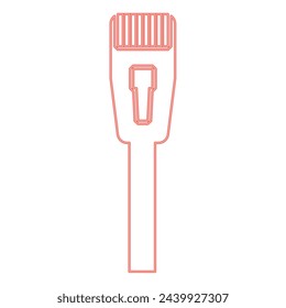 Neon connector with wire technology ethernet rj45 internet concept cable jack red color vector illustration image flat style