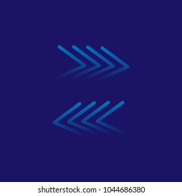 Neon Contour Arrow. Vector Illustration.