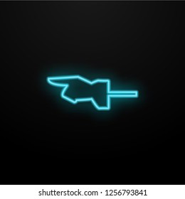 Neon Contour Arrow. Vector illustration. Neon Contour Arrow