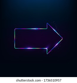 Neon Contour Arrow. Vector Illustration.