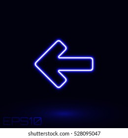 Neon Contour Arrow. Vector Illustration.